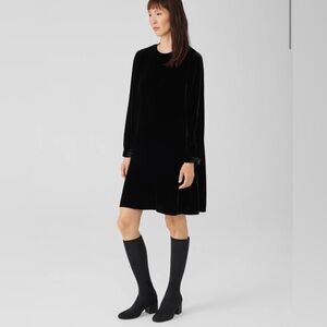 Eileen Fisher Black Long Sleeve Dress S/P